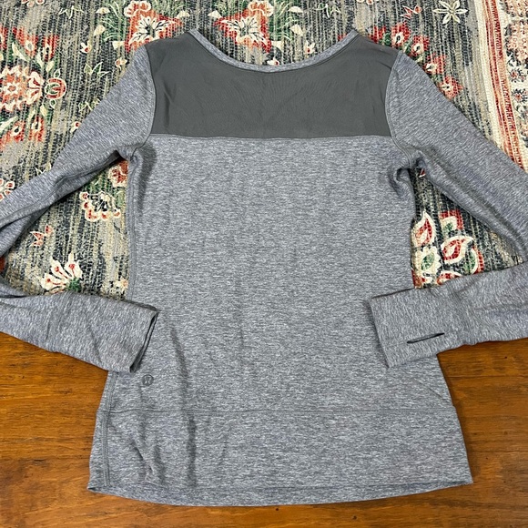 LULULEMON Just Breathe Long Sleeve in Heathered Slate Grey - Picture 5 of 8